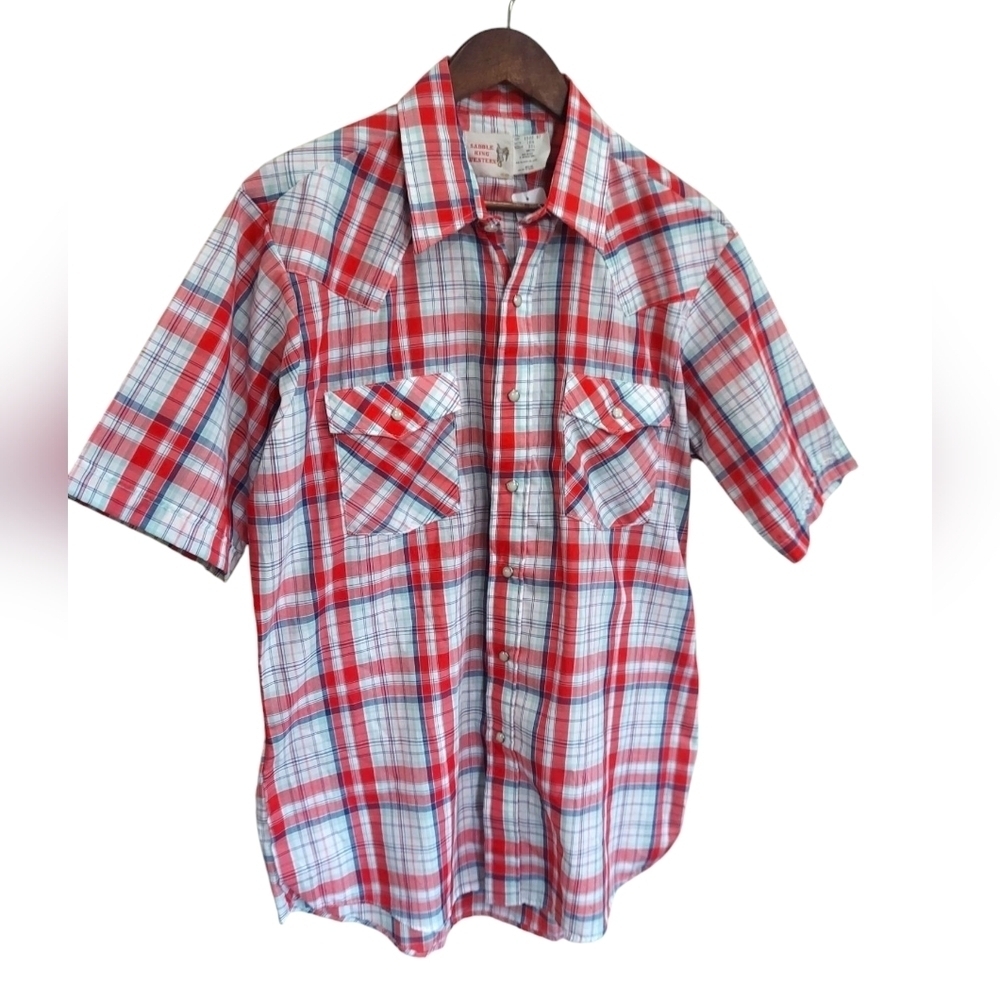 Vintage 90's Saddle King Western Plaid Shirt USA
